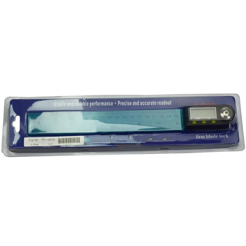 Stainless steel digital angle ruler and protractor with electronic display, 0-360 degree range, 200mm/300mm/500mm, 250g