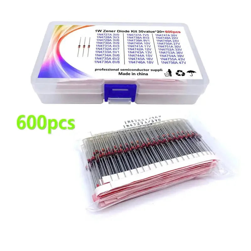 1W Zener diode in boxed package with 50V reverse breakdown voltage for circuit protection