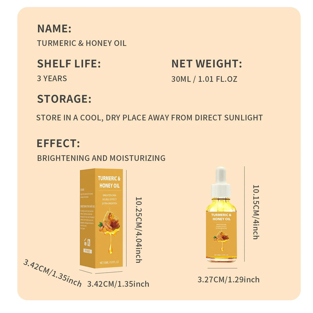 Turmeric honey essential oil 30ml bottle with neutral packaging