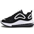 Men's black casual sneakers with a thick sole and lace-up front on a white background.
