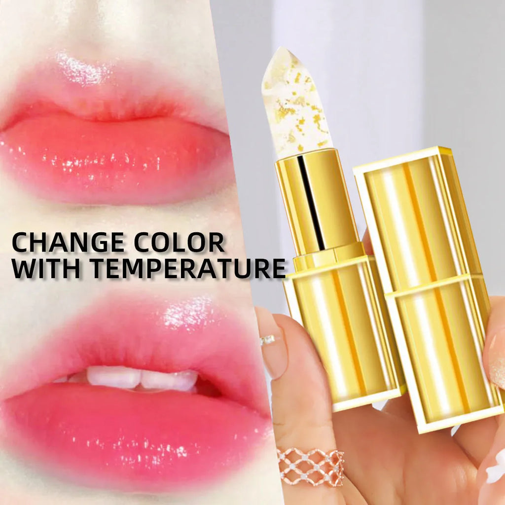 Colour-changing anti-smudge moisturising lipstick with gilding finish in YB1001 shade