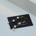 Long star fringe earrings for women in 925 silver with gold or white gold electroplated finish and U-shaped design