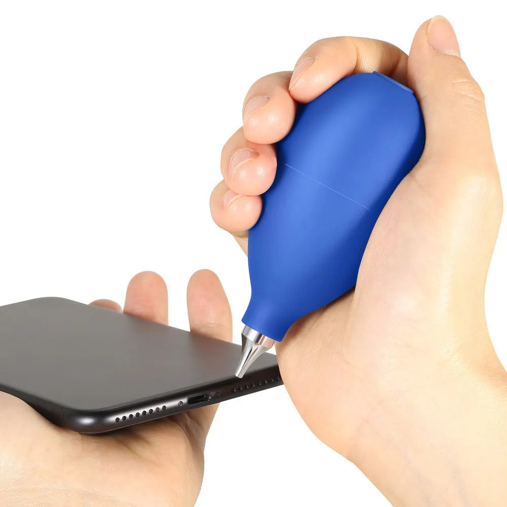 Blue rubber dust removal ball cleaning tool with 9.5cm length for camera and phone maintenance