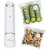 USB vacuum food saver kit with white electric pump and five plastic storage bags