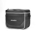 Black 7-inch polyester bicycle handlebar bag with hanging loop for scooter or cycling storage