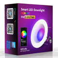 Smart RGBW colour changing ceiling lamp with Wi-Fi and Bluetooth connectivity for home automation