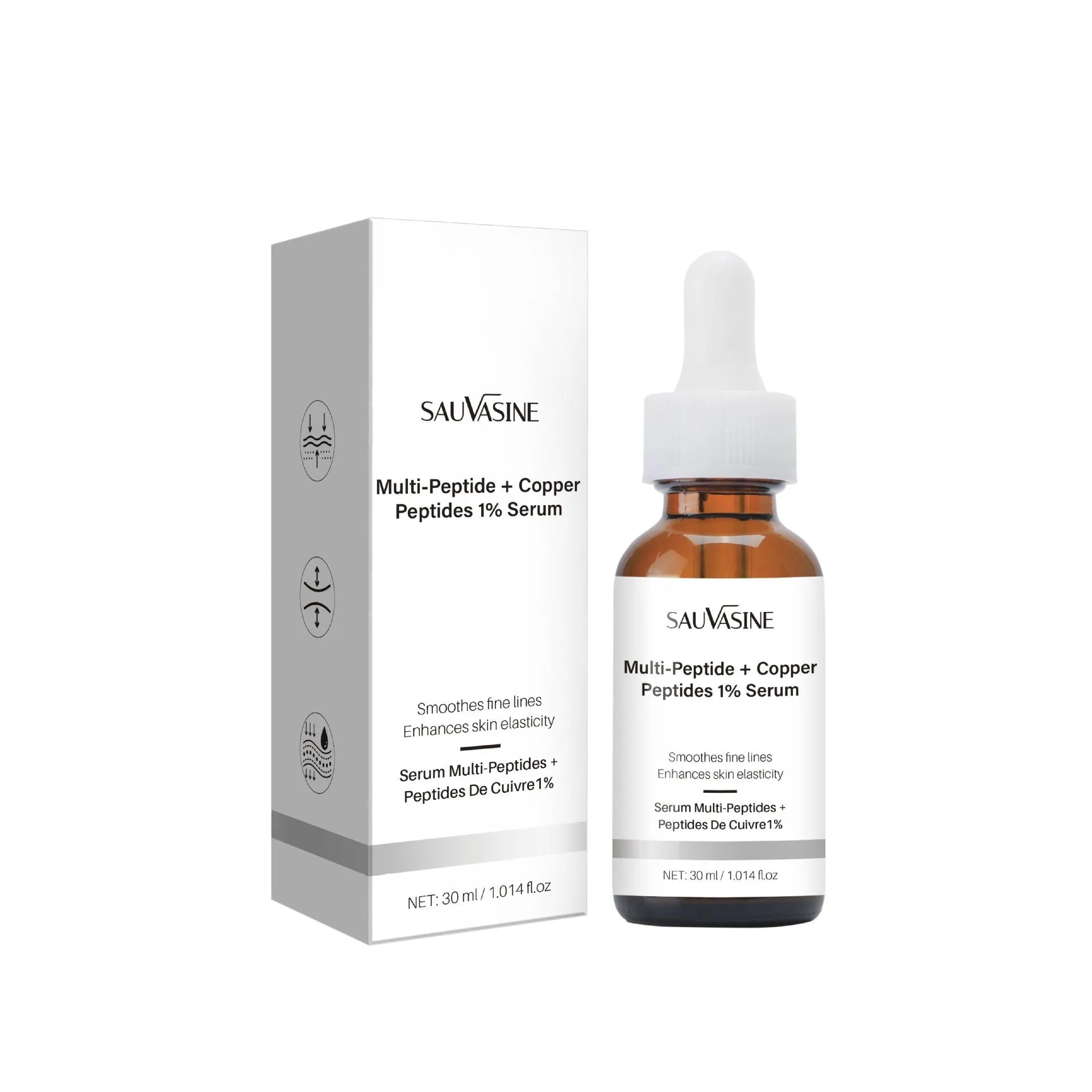 30ml moisturising oil in a 34.5x34.5x105mm bottle for wrinkle care and hydration
