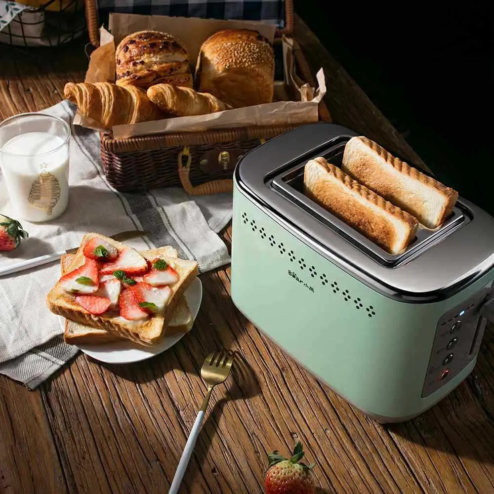 Multi functional teddy bear toaster in Morning Mist Green, 2 slice, 730W, 285x160x185mm, with CH or EU plug option