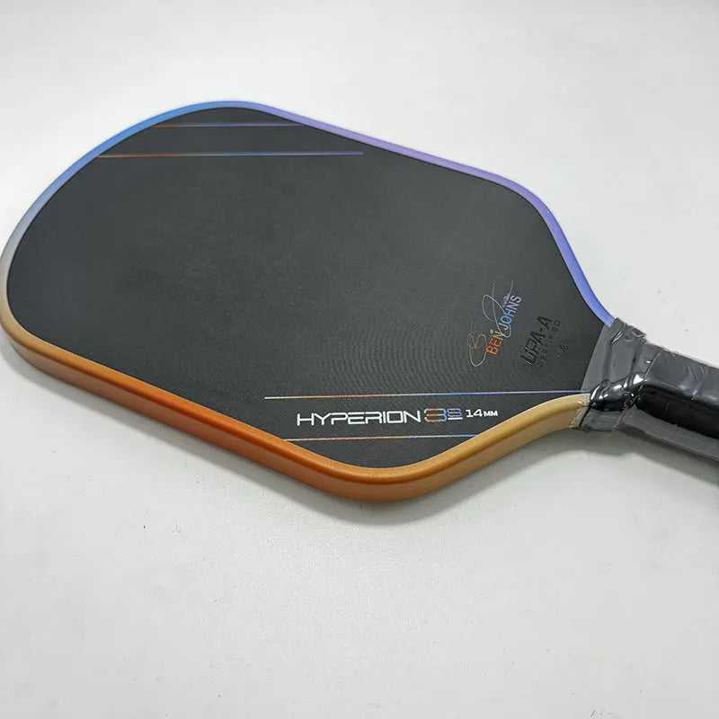 Aurora Multicolor Hyperion 3s pickleball racket with carbon fibre frame and Teflon cloth pattern matte finish