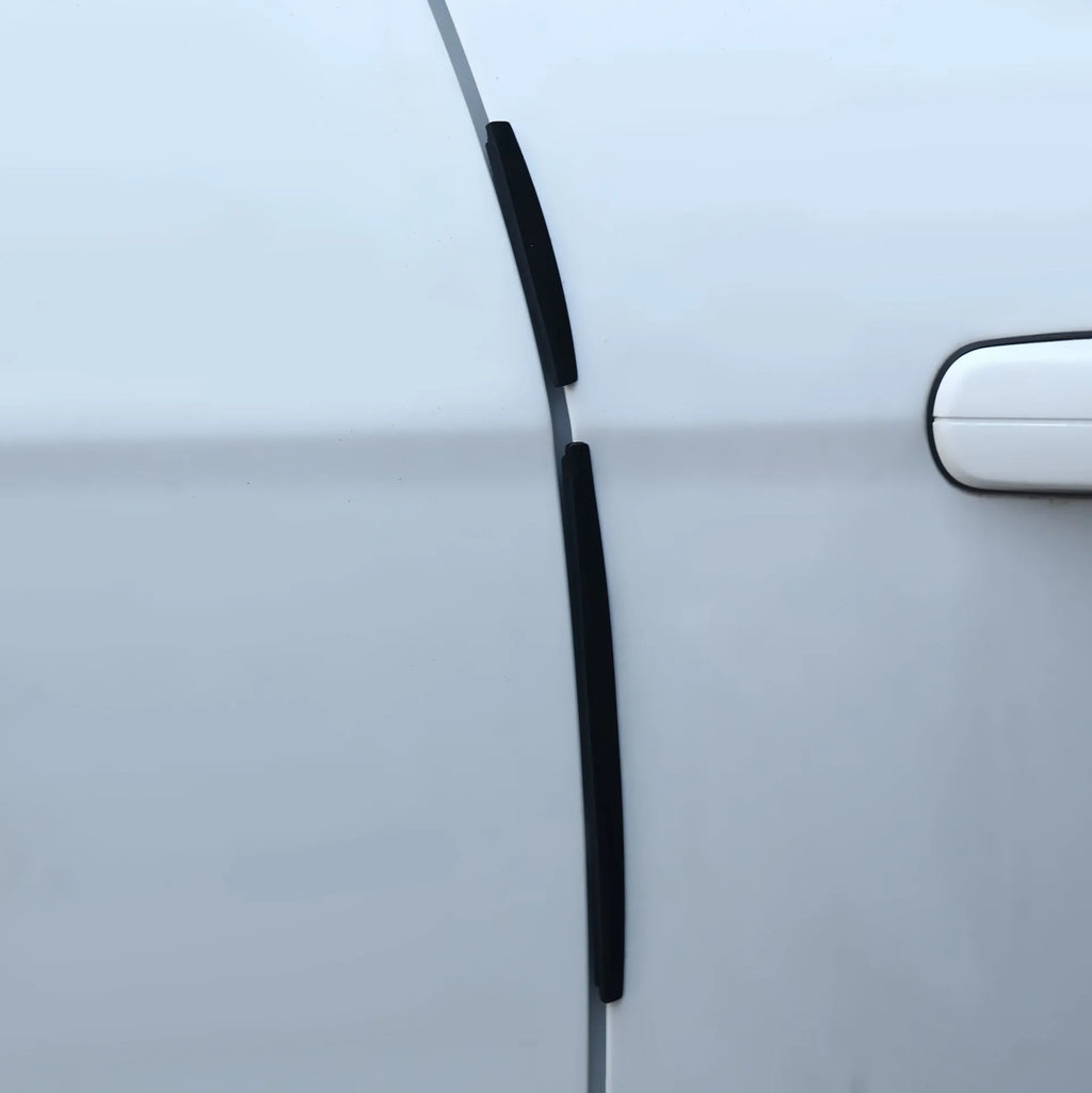 White plastic car door side bumper strip measuring 1.5cm wide with adhesive backing for scratch protection