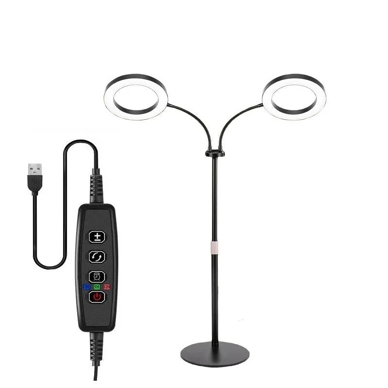 6-inch Angel Ring retractable floor plant grow light with aluminium alloy shell and 72 LED beads