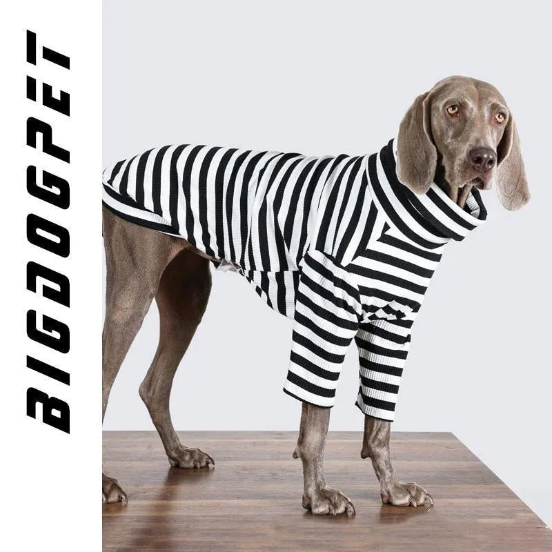 Black and white polyester dog jacket for large breeds in thin inner match design