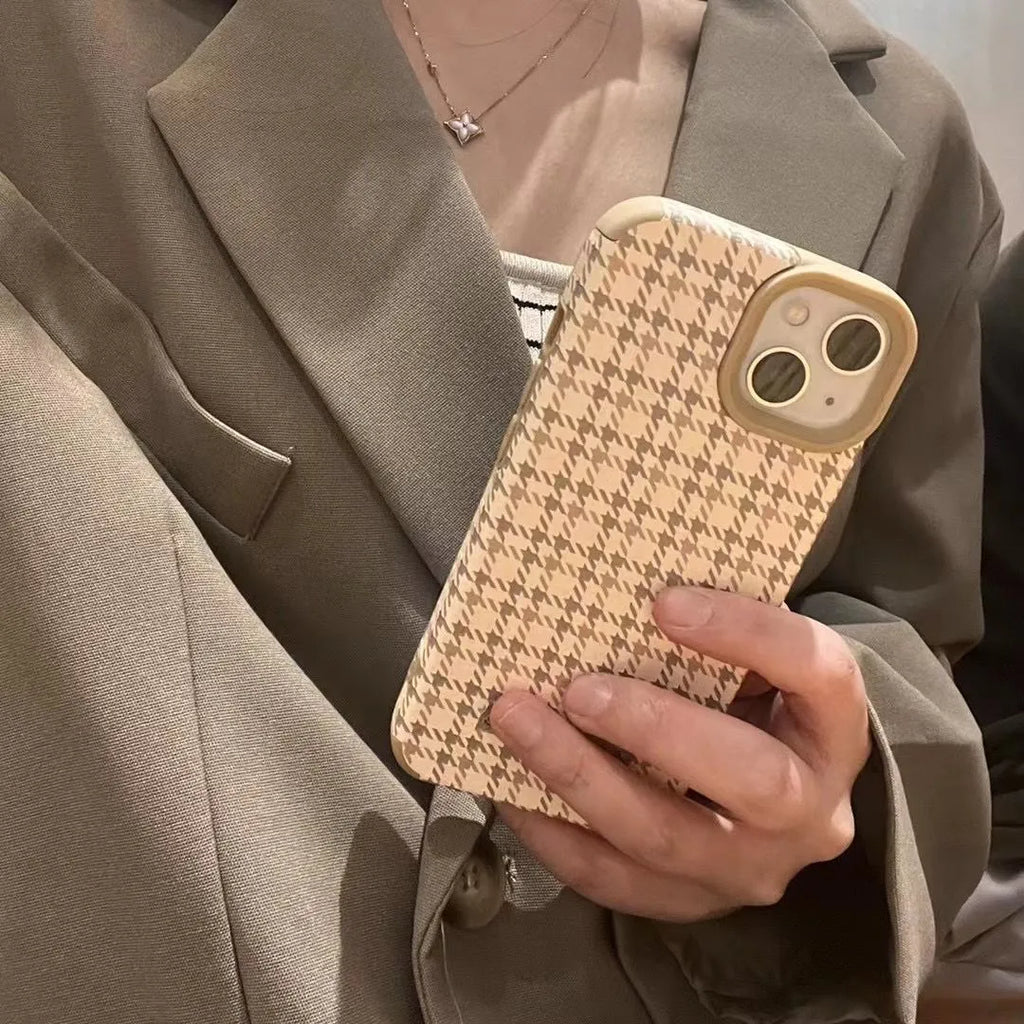 Curry Qianniao TPU phone case with cartoon pattern for iPhone, rear cover in Curry Thousand Birds or Curry Checker