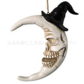 Moon Skull resin Halloween ornament, modern simplicity style, approximately 24 x 7 x 26.5 cm