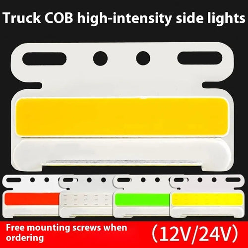 Aluminium alloy COB LED truck side light showing waterproof housing and super bright illumination