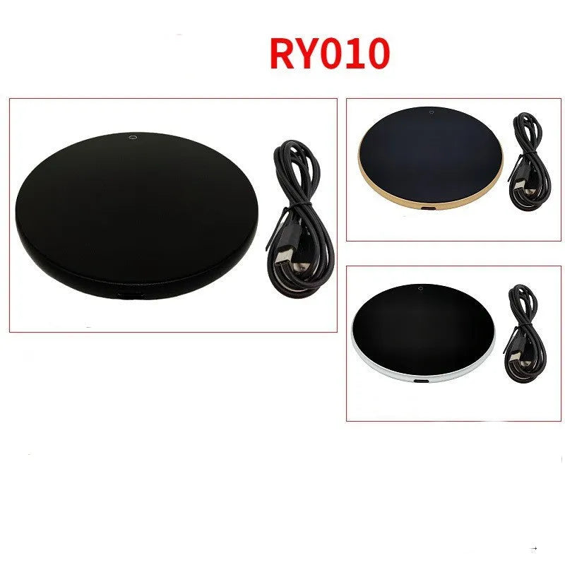 USB heating coaster with aluminium alloy tempered glass surface for warming mugs and cups