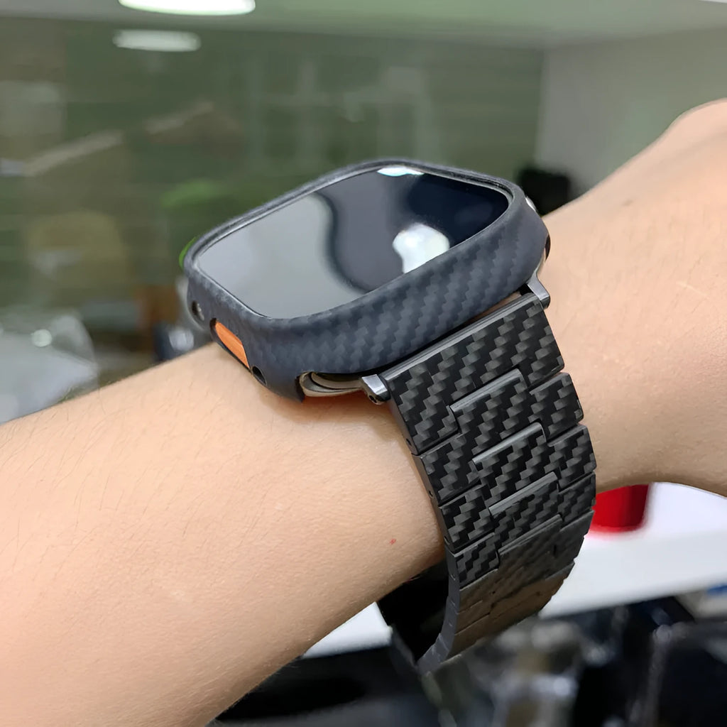 Carbon fibre watch case in glossy or matte black, fits 49mm 45mm 42mm 41mm 40mm, weighs 20g