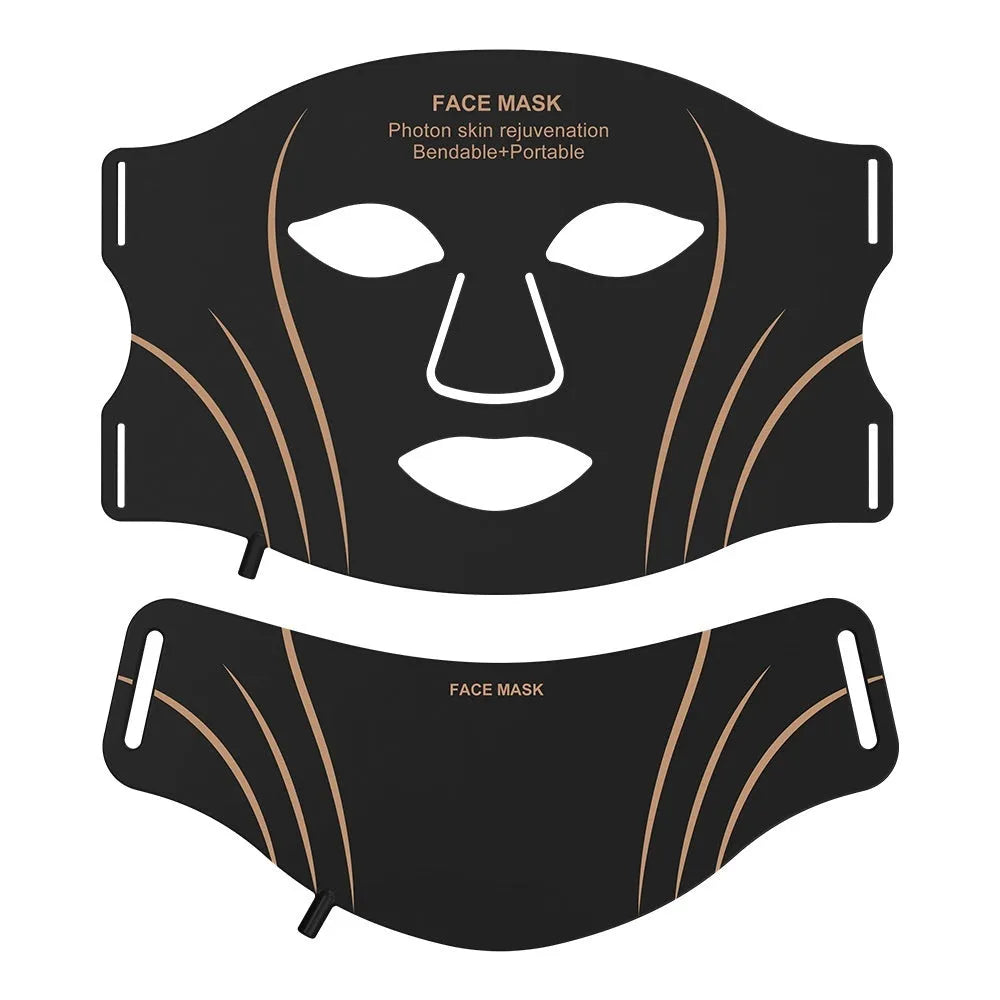 Black and gold household facial mask beauty instrument with headband and touch screen controls