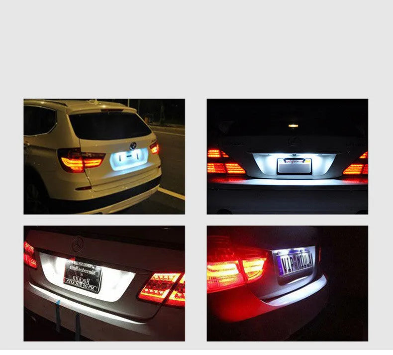 White LED license plate light unit for Honda CIVIC cars on a plain background.