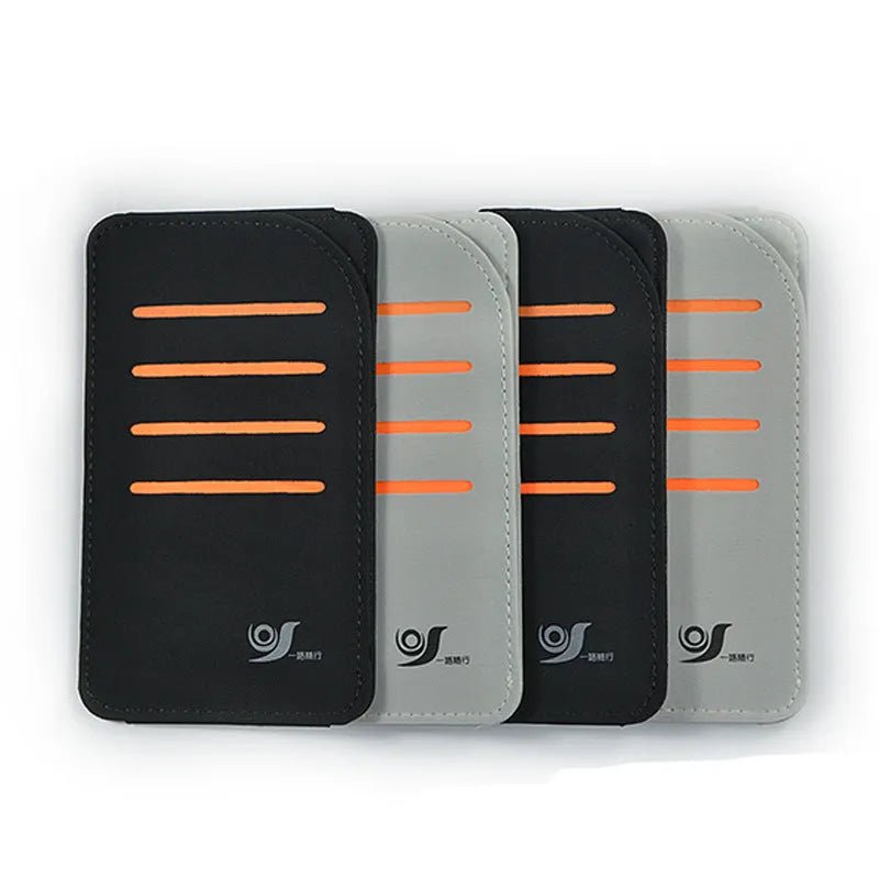 Car sun visor set showing four shading panels and vehicle-mounted storage bag in black and grey colour options