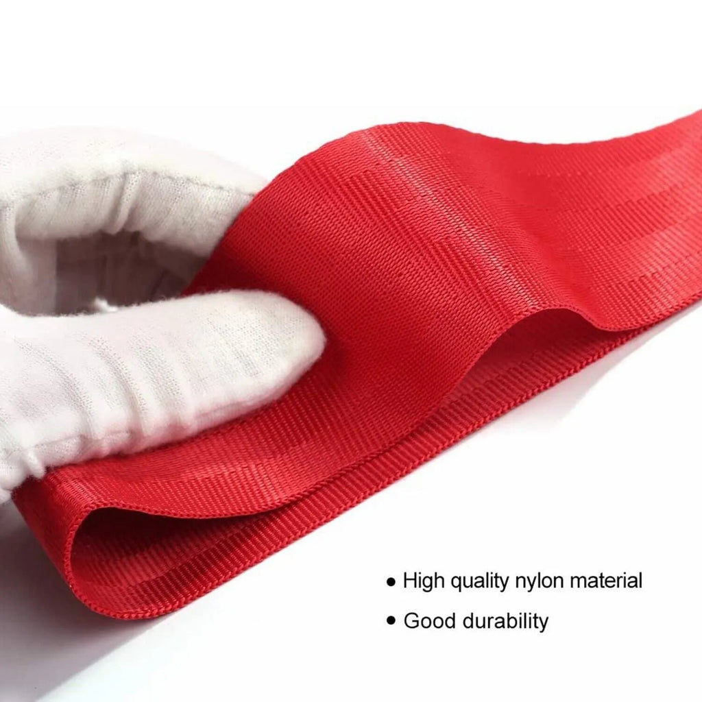 Automotive trailer rope with front bumper ribbon in red, blue, purple, gold, or black colour options