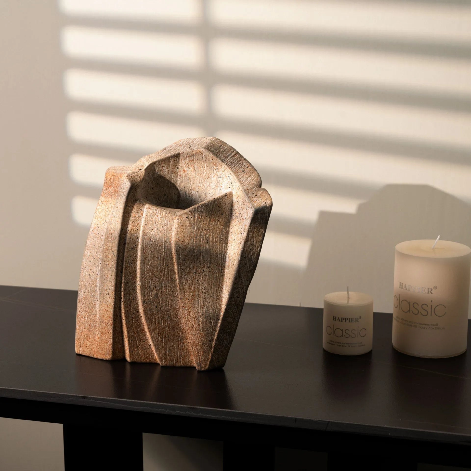 Resin reconstructed flower art displayed in ceramic vase with modern simplicity design in GT-B058 colour