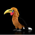 Brown necked hornbill plush toy, 30 cm tall, with plush outer material and PP cotton filling