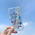 Bear chain protective iPhone case with cartoon design for multiple iPhone models
