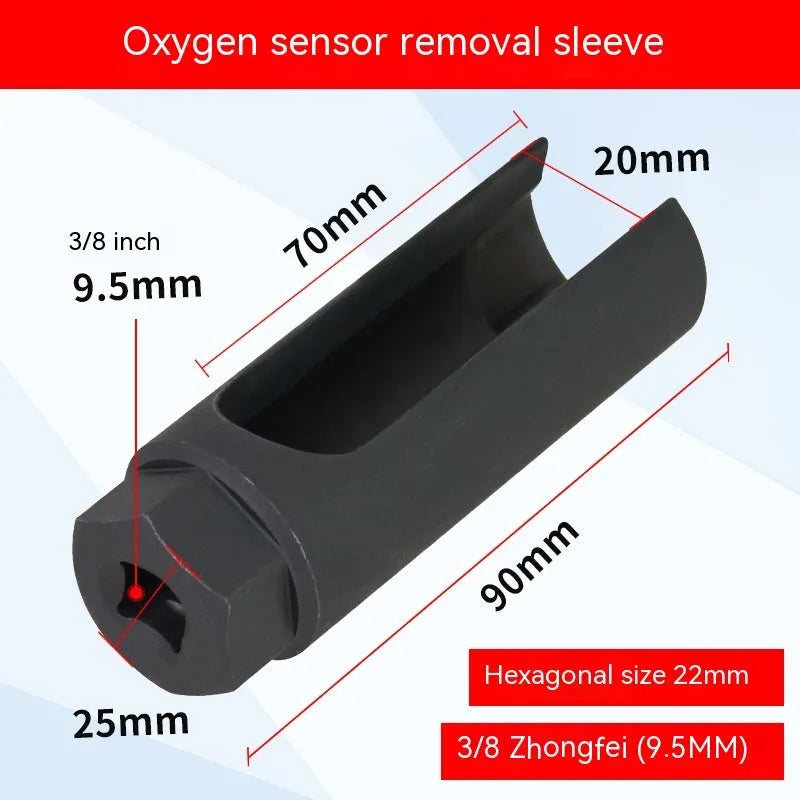 Black chromium vanadium steel oxygen sensor sleeve for 22mm automotive exhaust sensors