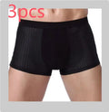 Men's modal boxer briefs with U convex design in dark blue colour showing anatomical support structure