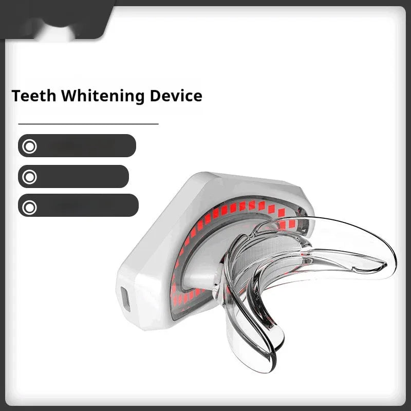 White plastic red light lip care instrument with DC 5V 2A input and 3.7V 450mAh cell