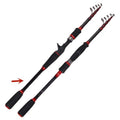 Carbon telescopic fishing rod with straight shank or gun handle, super hard tone, 1.8m to 3.6m, collapses to 58-63cm