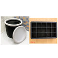 Black portable inflatable PVC ice bath with weather lid, shown at 70x80cm size