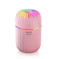 White USB mini humidifier measuring 75x75x116mm with 300ml water tank capacity