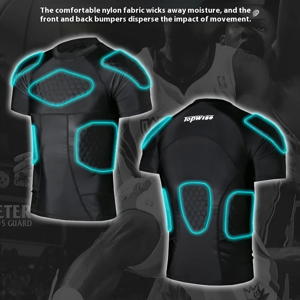Men's Lycra short-sleeved anti-collision sports T-shirt for football and basketball, sizes M to XXL, A short sleeve