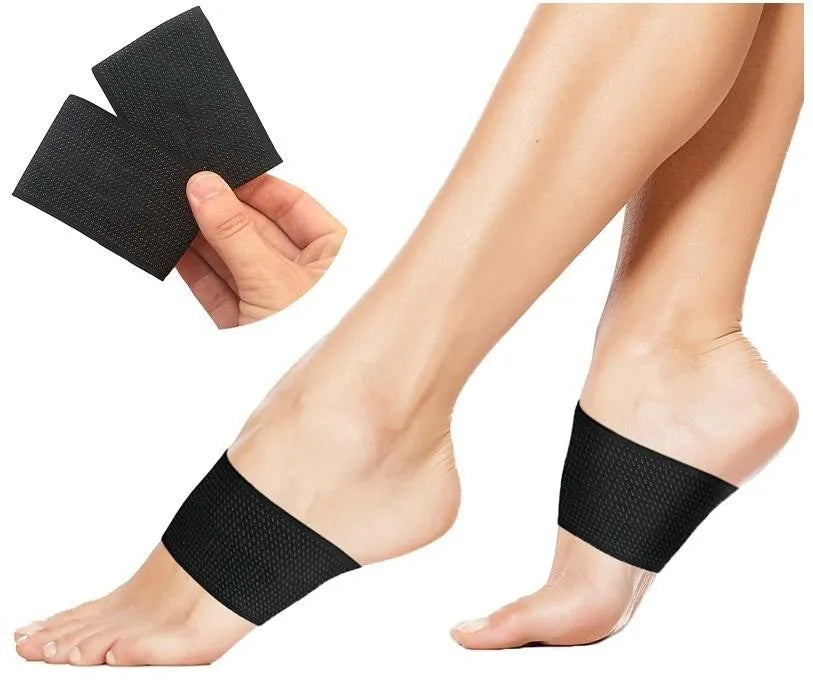Elastic foot bandage with arch support pad in heart style or ordinary style, made from PU material for flat feet