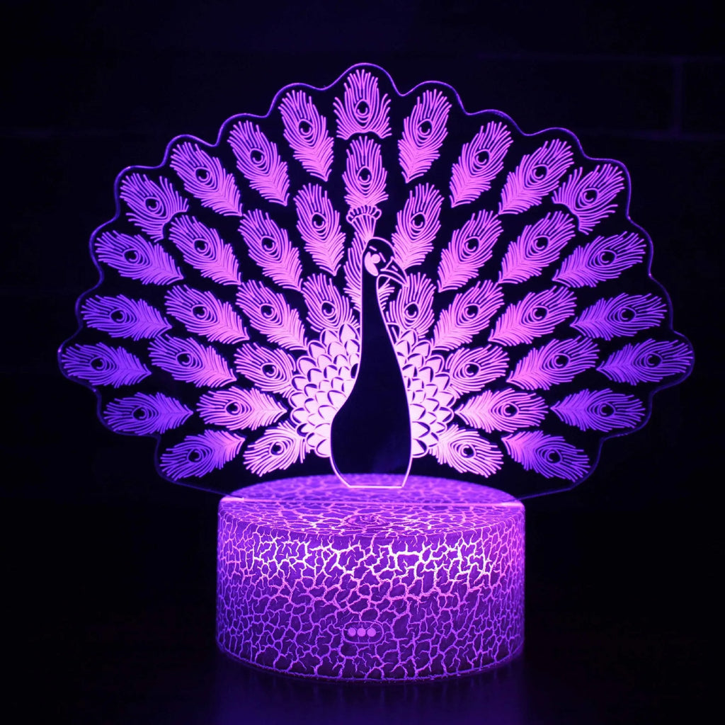 Acrylic 3D small night USB table lamp with 4mm light guide plate on 9.5x4cm base in colourful options