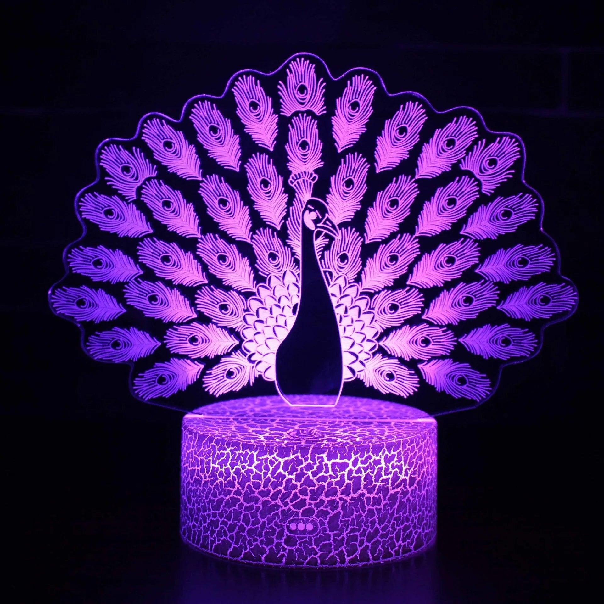 Acrylic 3D small night USB table lamp with 4mm light guide plate on 9.5x4cm base in colourful options