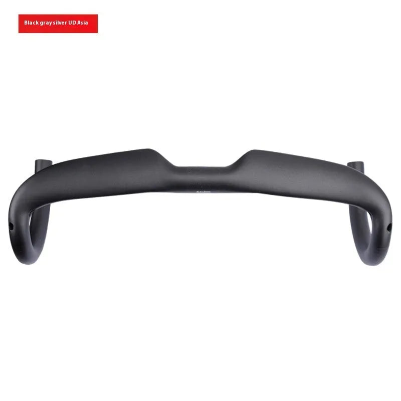 Black Grey Silver carbon fibre road bicycle drop handlebar in 400mm, 420mm, or 440mm width