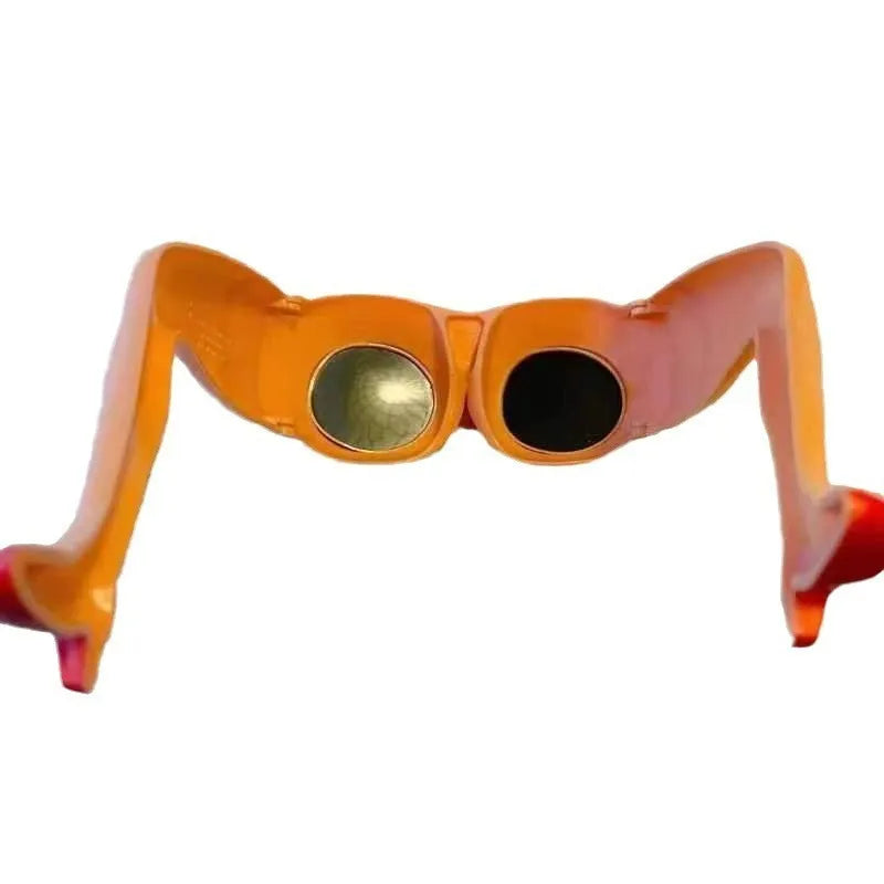 Orange personality sunglasses with 15x20cm oversized frames and exaggerated leg hip design