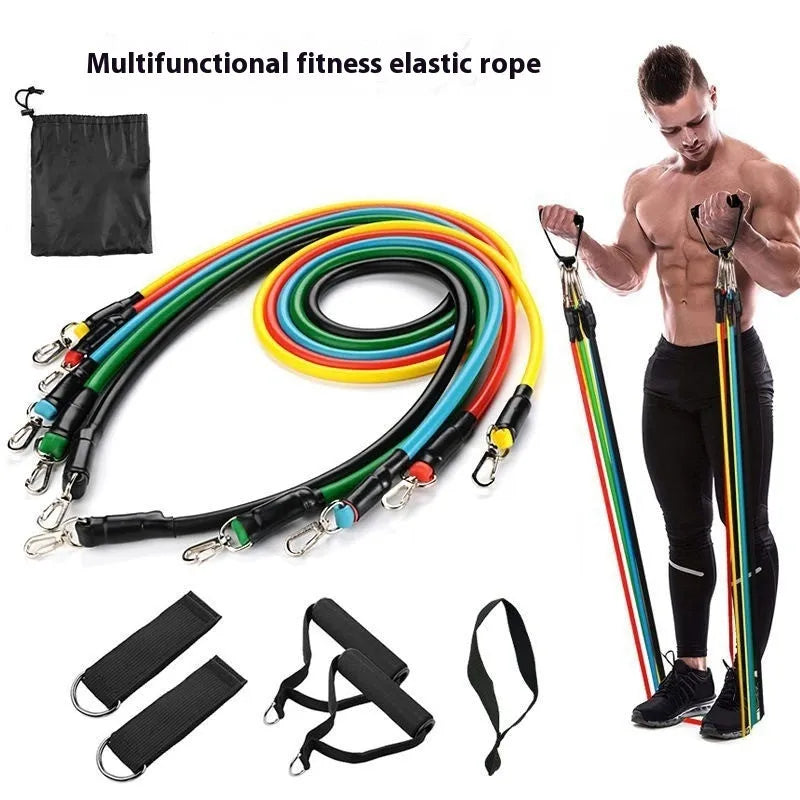 Multi-functional door sports 11-piece set combination pulling rope with ABS plastic construction