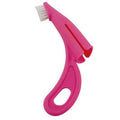 Pet finger toothbrush with soft silicone bristles and finger-sleeve design, red and white colors, for dog and cat dental cleaning