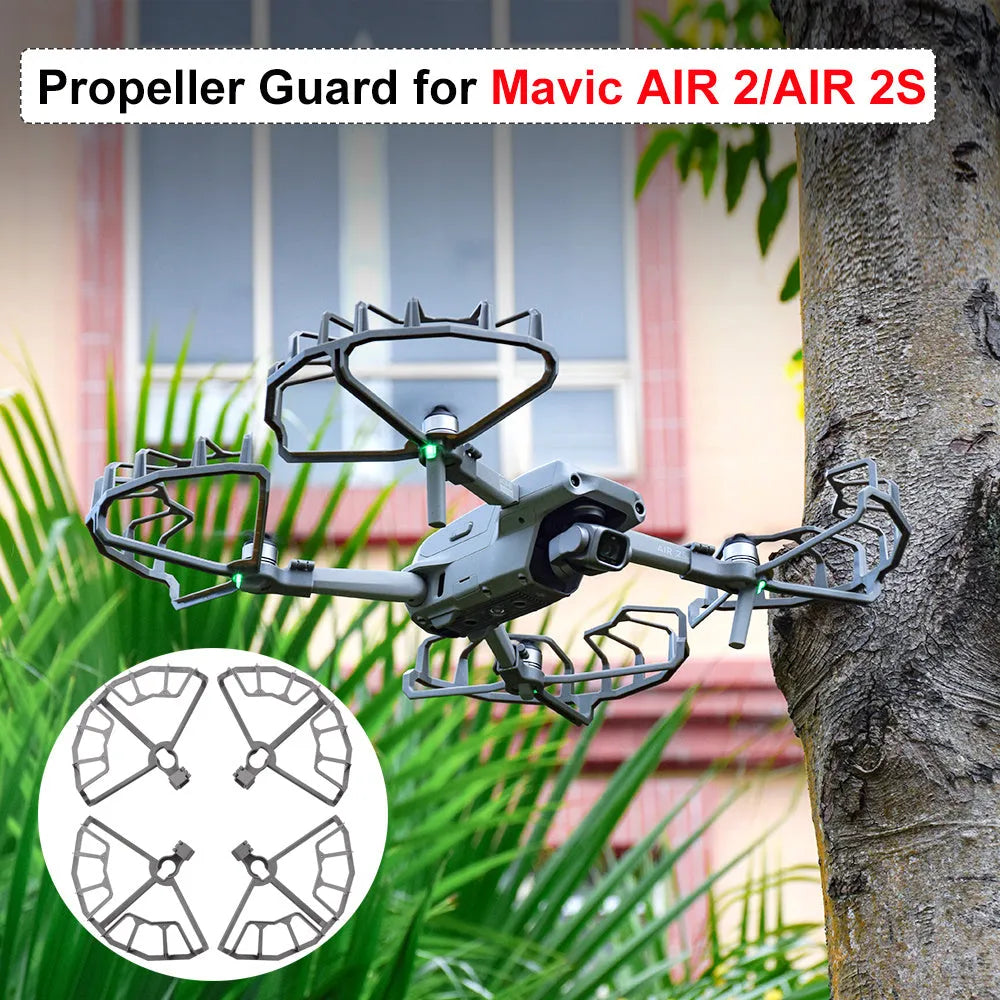 Grey ABS propeller protection ring for DJI Air 2 and Air 2S drones showing 10.5cm radius design