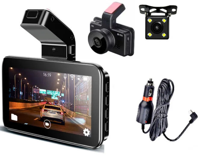 3-inch dual lens car DVR dash camera with front and rear recording capabilities