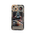 Space astronaut graffiti design phone case for iPhone in blue-black contrast colour