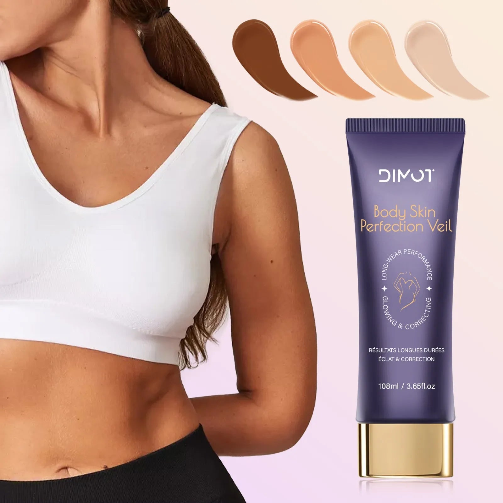 108ml waterproof body concealer cream with brush for tattoo and birthmark coverage in four shades