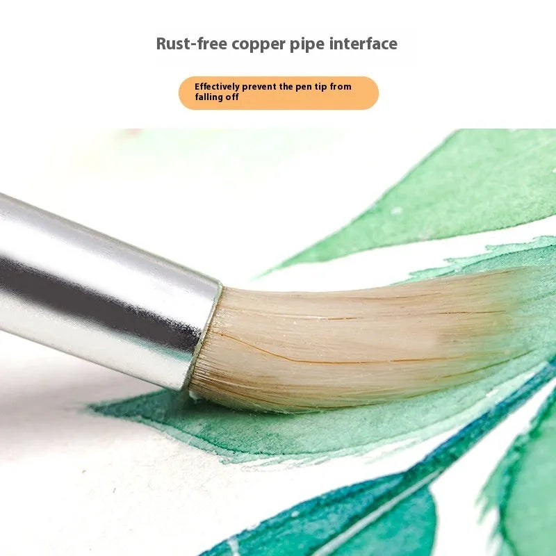 Artistic wool pointed wooden hook line pen brush suit with 6 pieces for calligraphy and illustration