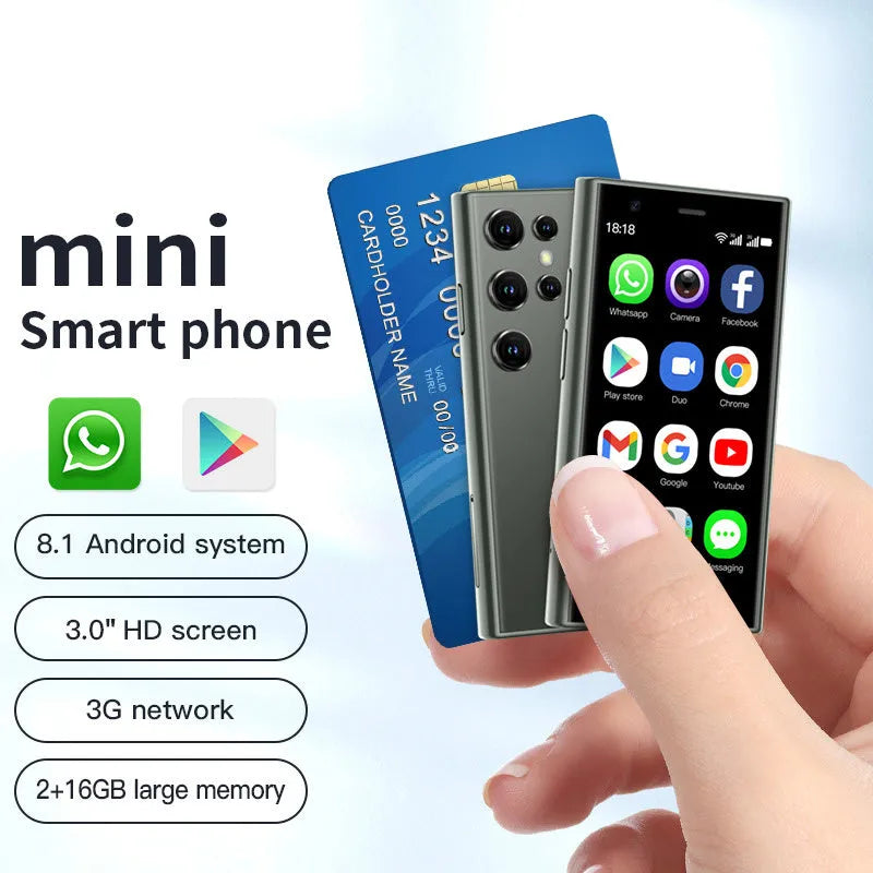 S23PRO & XS15 mini smartphone in black, green, or pink purple with 30cm screen and straight plate design
