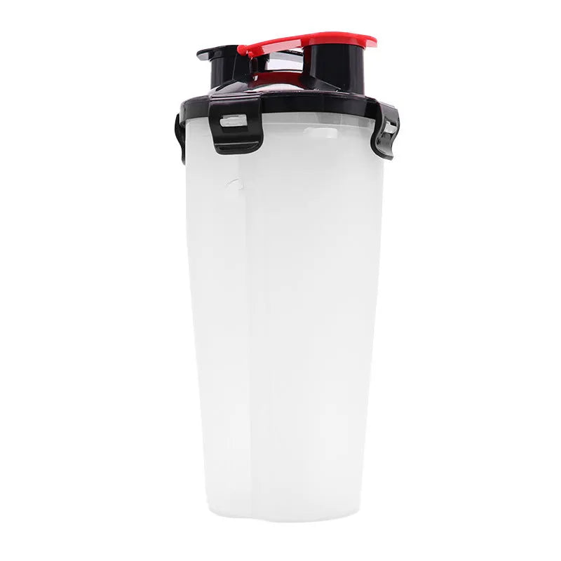 Portable pet water and food cup with dual compartments in assorted colours