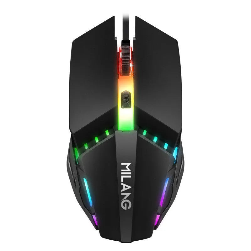 Single-handed mechanical keyboard and mouse set with 1.5m cable on desktop